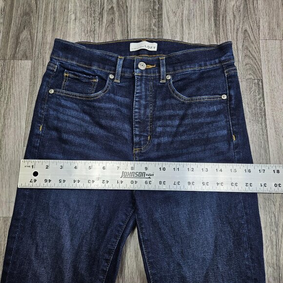 LOFT Jeans Womens 6 Blue Mid Rise Super Skinny Dark Wash Stretch Denim Pants - Picture 8 of 11
